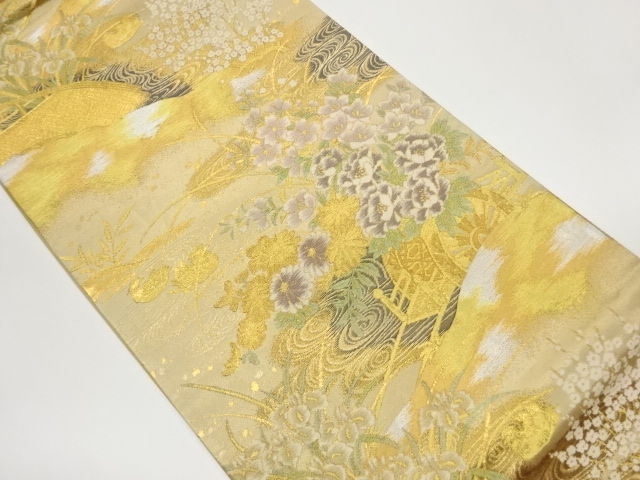 JAPANESE FUKURO OBI / WOVEN FLORAL CART